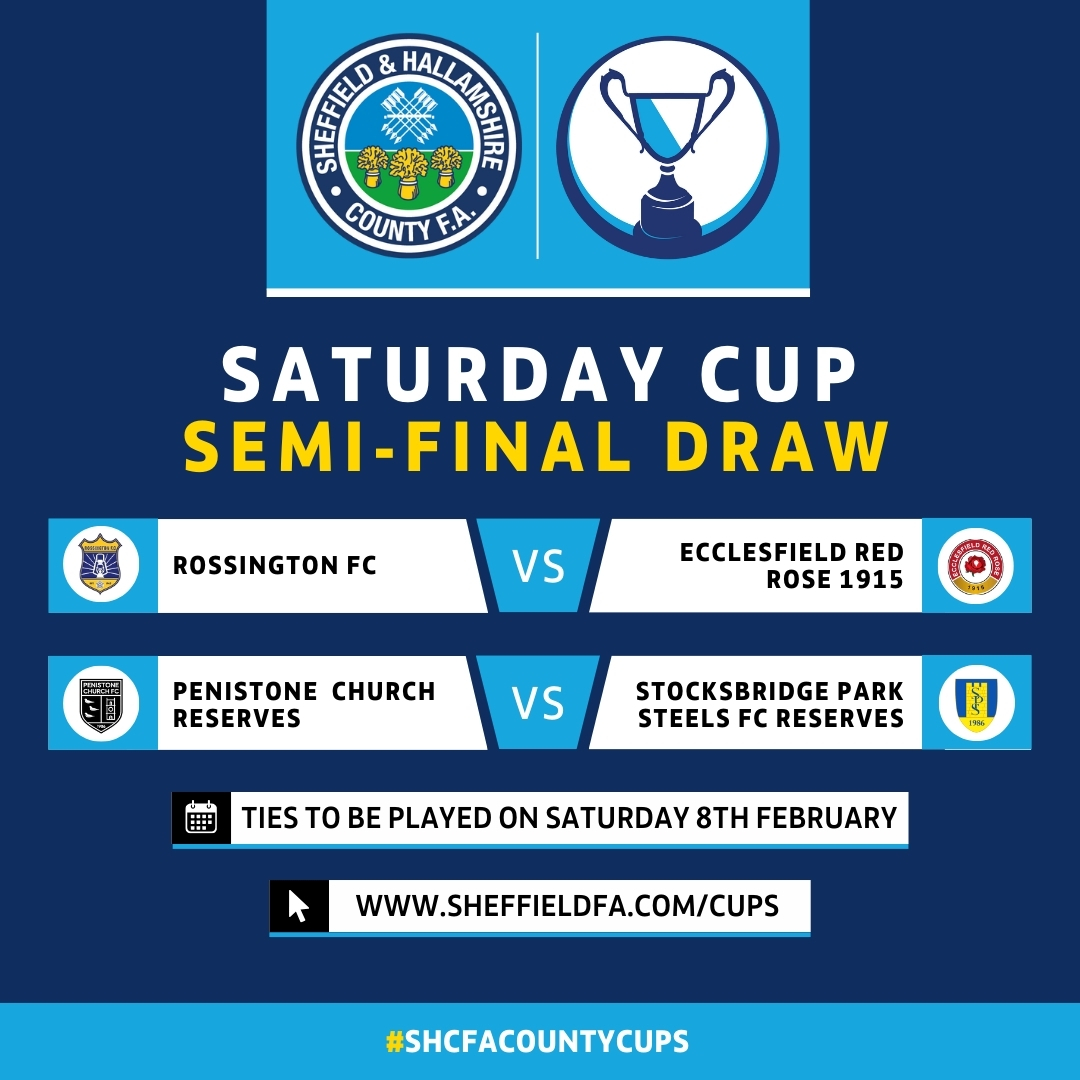 We're down to the final 4⃣ in the Saturday Cup!

Who will go on to lift the cup this season? 🏆

#SHCFACountyCups