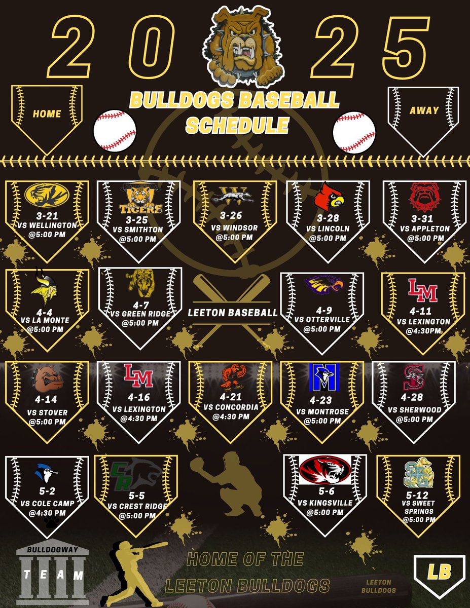 2025 Bulldogs Baseball Schedule