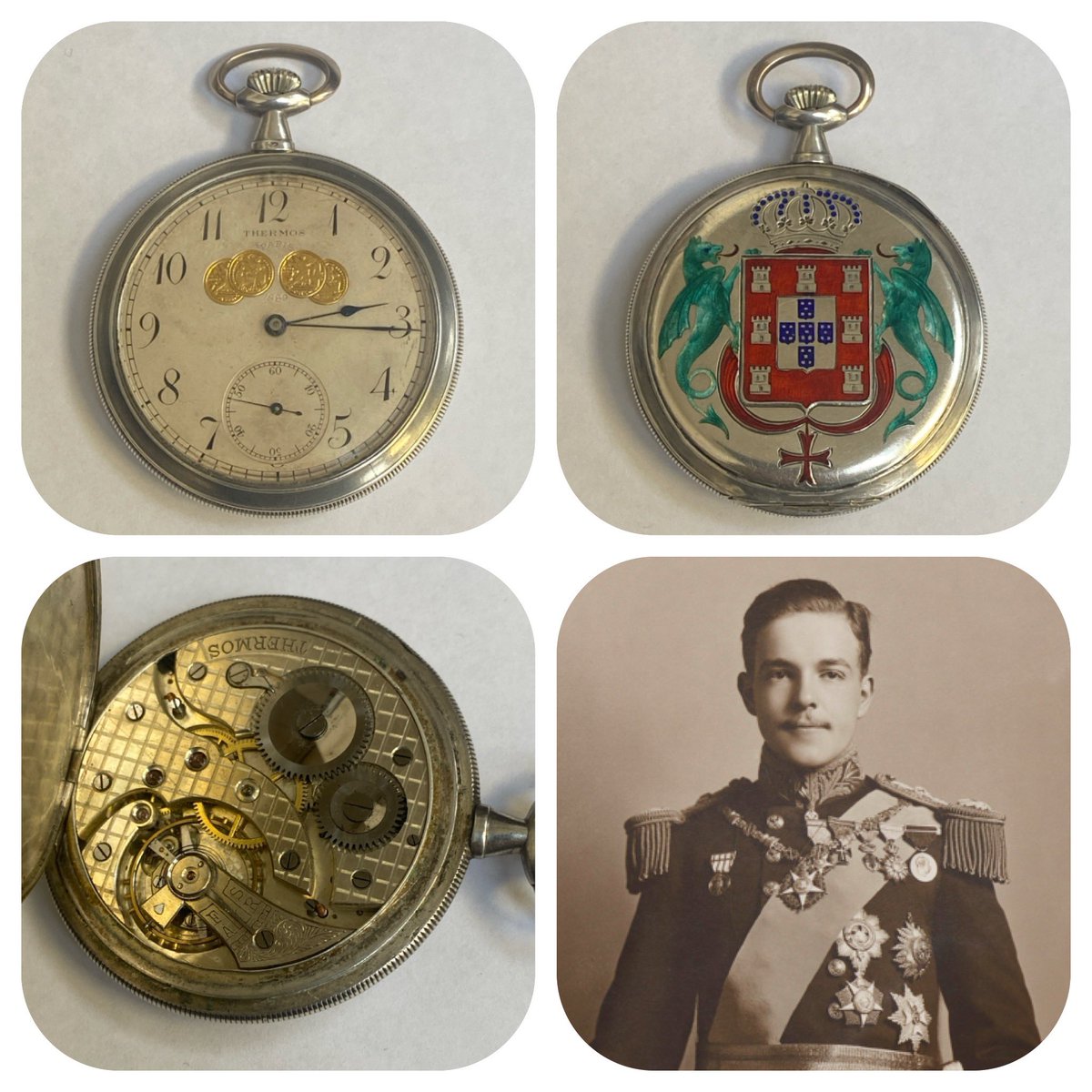 Coming to our February 26th Medals &amp; Militaria auction, this fine quality and rare silver pocket watch, once the property of King Manuel II of Portugal (with provenance).
Finely enamelled with the royal arms of Braganza to the back cover.
<a href="/HansonsAuctions/">Charles Hanson</a> <a href="/HansonsUK/">Hansons Auctioneers</a>