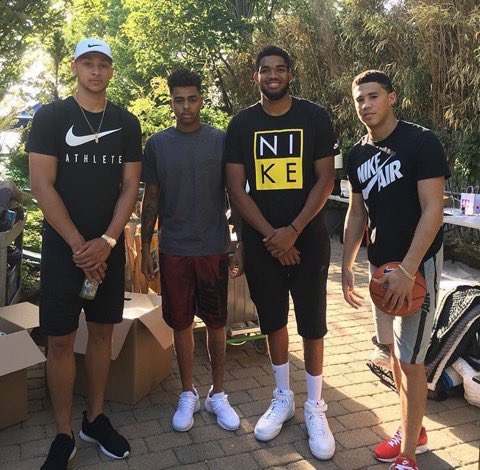 NBA_lal_'s tweet photo. 今日はKAT、明日はブッカーと試合か。楽しすぎるでしょ。 https://t.co/d0N4ZjZrd3
