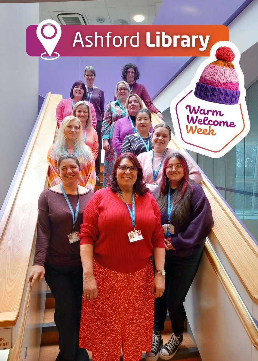 The #Ashford Library and Gateway team, ready to welcome everyone for #WarmWelcomeWeek

Together we want to create a surge of positivity at the coldest time of the year. Help us spread the word to friends, family and neighbours that all Kent Libraries are free warm welcome spaces!