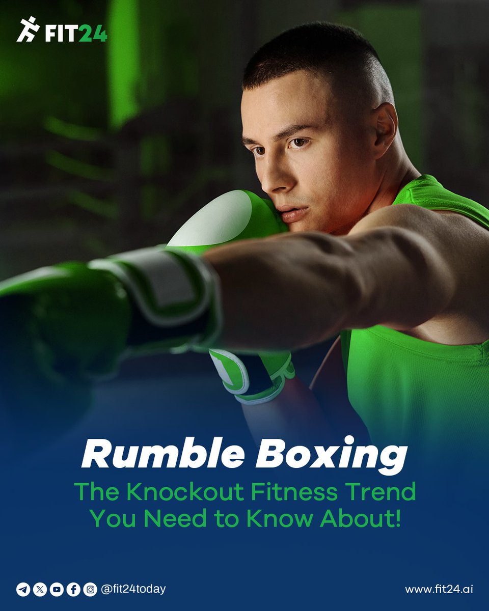Fit24today's tweet image. Rumble Boxing is 2025’s hottest fitness trend! High-energy workouts, cardio, and stress relief—all while building strength and endurance.

Punch, sweat, conquer. Are you in? 🏆

#RumbleBoxing #FitnessTrends2025 #BoxingWorkouts #FullBodyFitness #CardioGoals #StressReliefWorkout