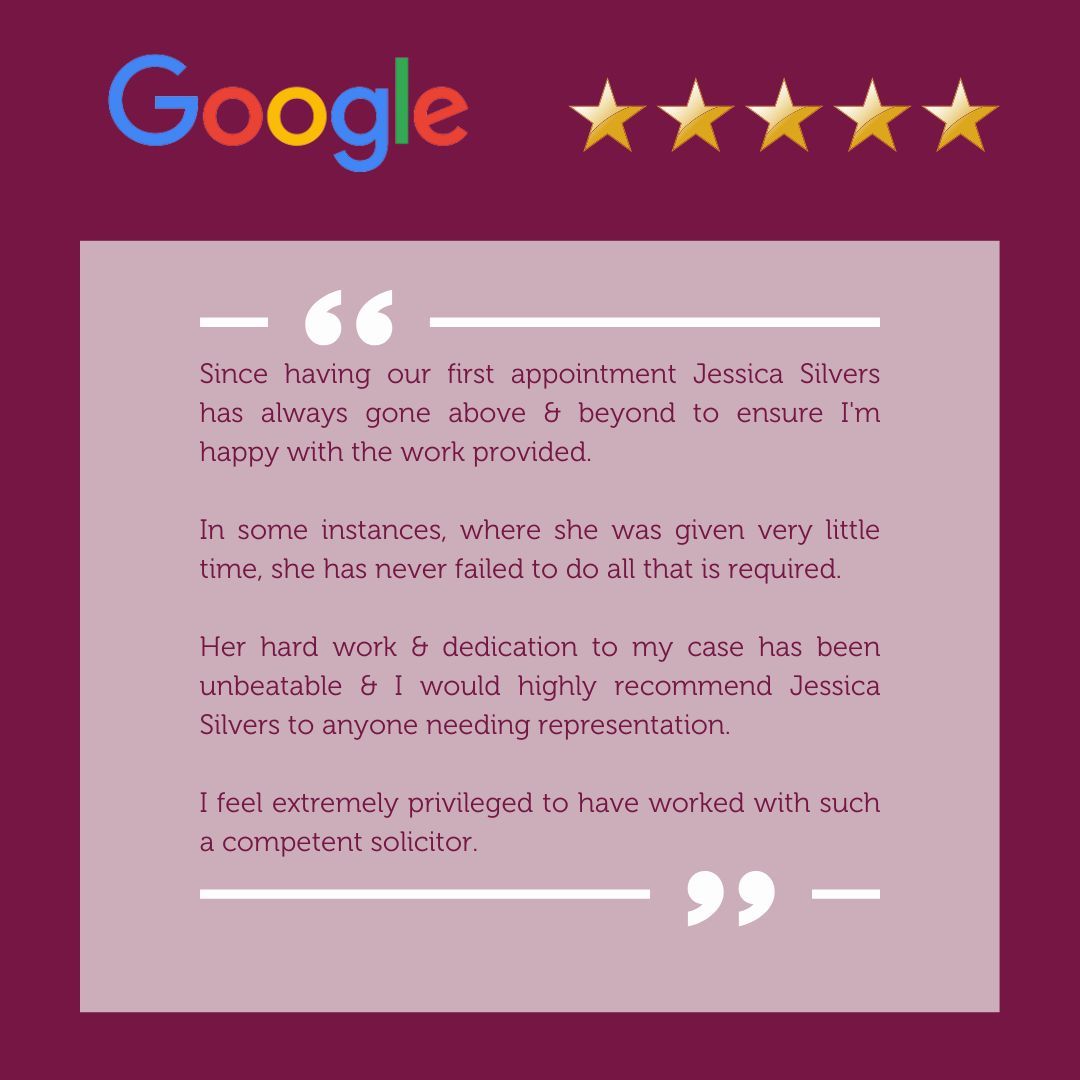 What a fabulous ⭐ ⭐ ⭐ ⭐ ⭐ #GoogleReview for Jessica Silvers in our Child Care team. #FamilyLaw