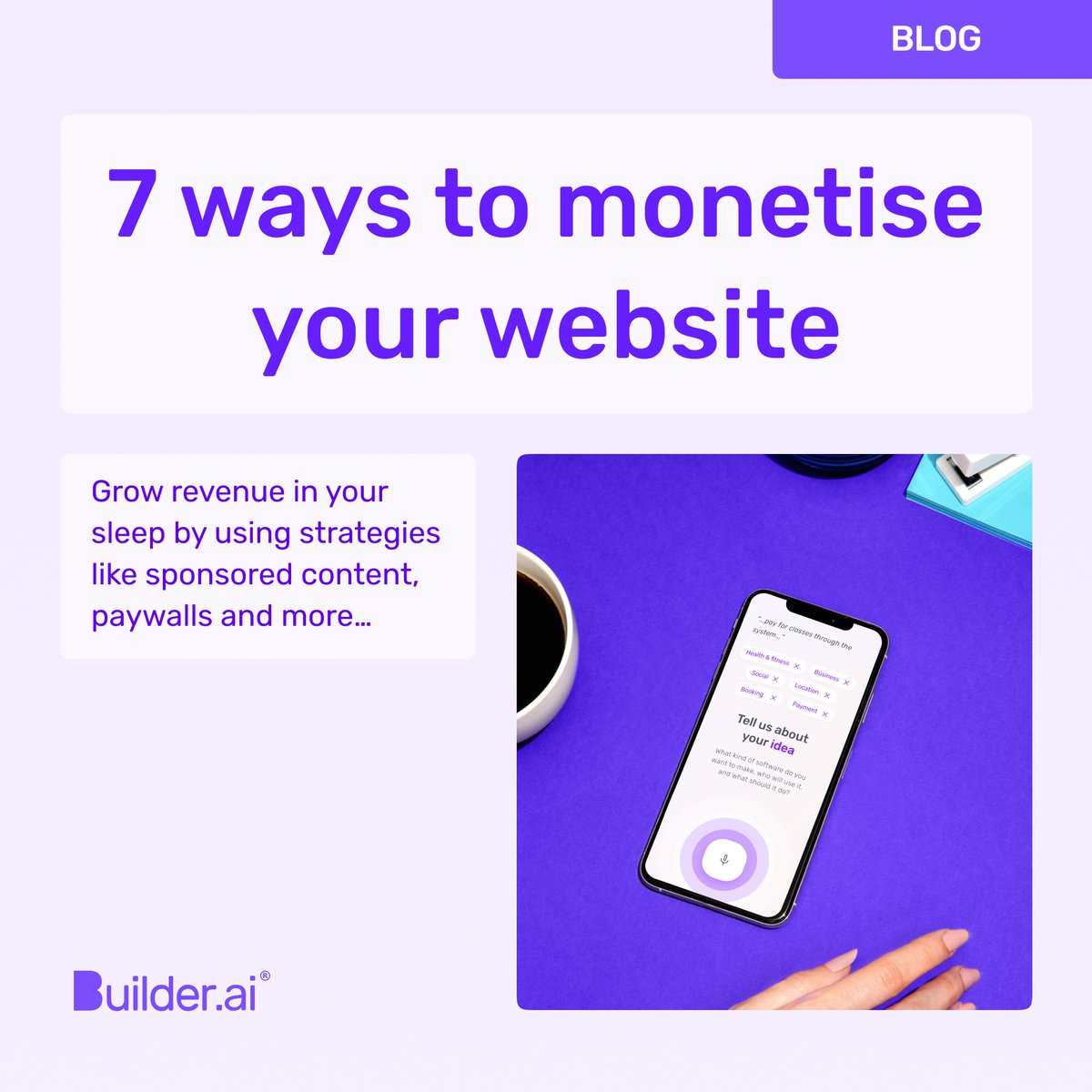 Are you looking to increase the revenue potential of your website? 🔑

Whether you're in e-commerce, affiliate marketing, or any other field, these seven powerful strategies can help you effortlessly increase your income: builder.ai/blog/website-m…