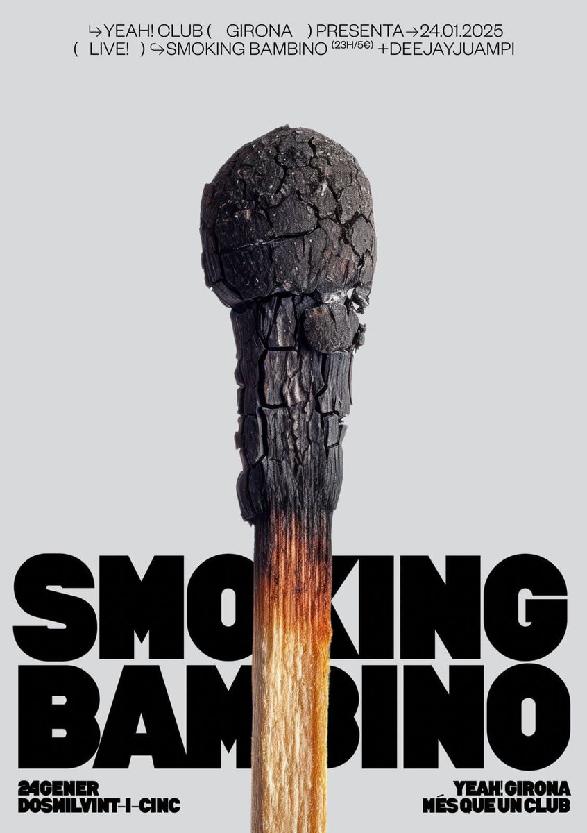 Aquest cap de setmana, concertàs a la vista i sessions per no parar de ballar 👯‍♀️

🔹Dij: Festa universitaria
🔹Div: Concert de SMOKING BAMBINO (23h. Ent. 5€) + Deejay Juampi 
🔹Dis: Dj Elektrik

(Cartell <a href="/QuimMarinStudio/">Marin</a> )