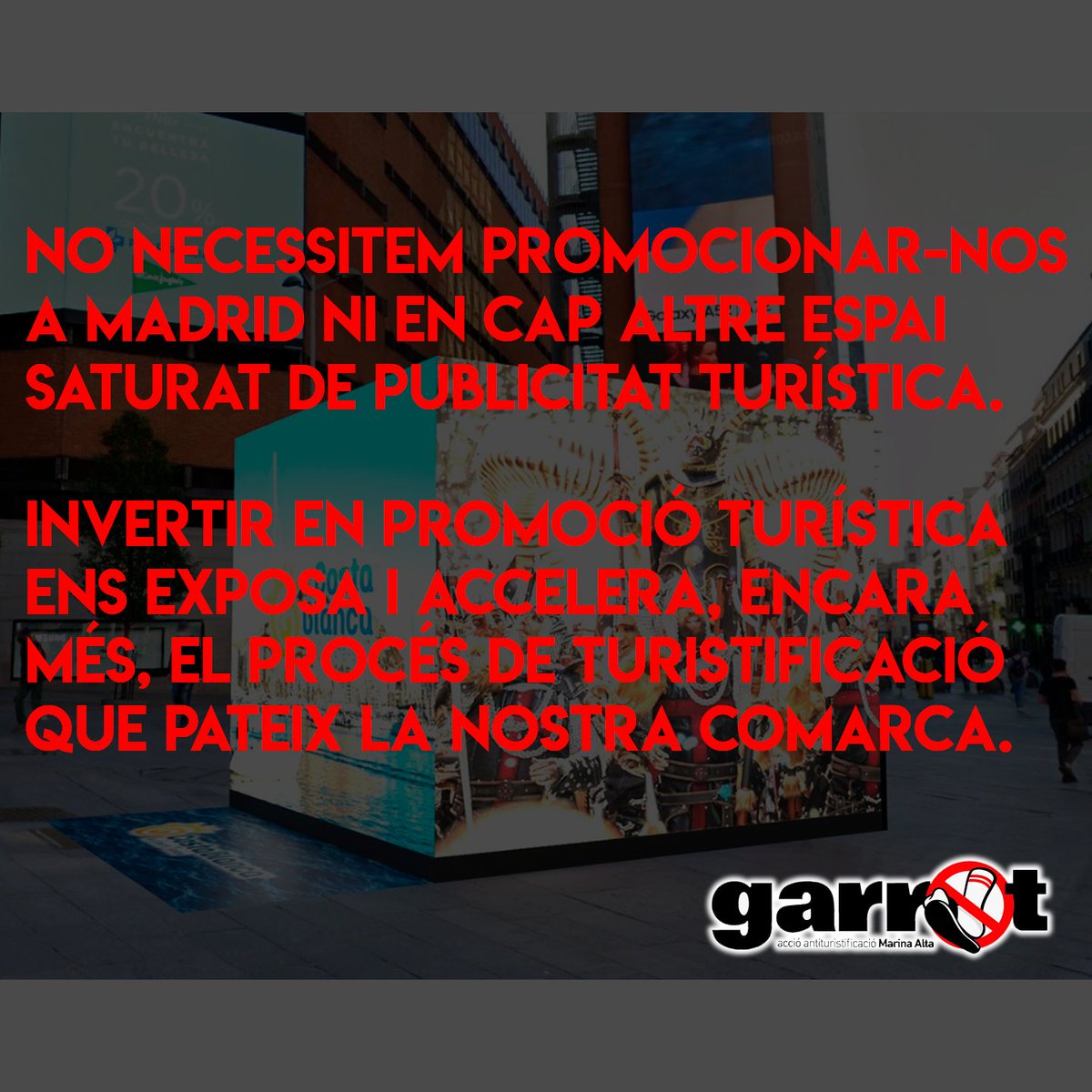 😡🚨Hui el Patronat Provincial de Turisme Costa Blanca torna a FITUR. 😡🚨

🔴Què és FITUR?

FITUR (Fira Internacional de Turisme) és una de les fires més grans del món en el sector turístic.