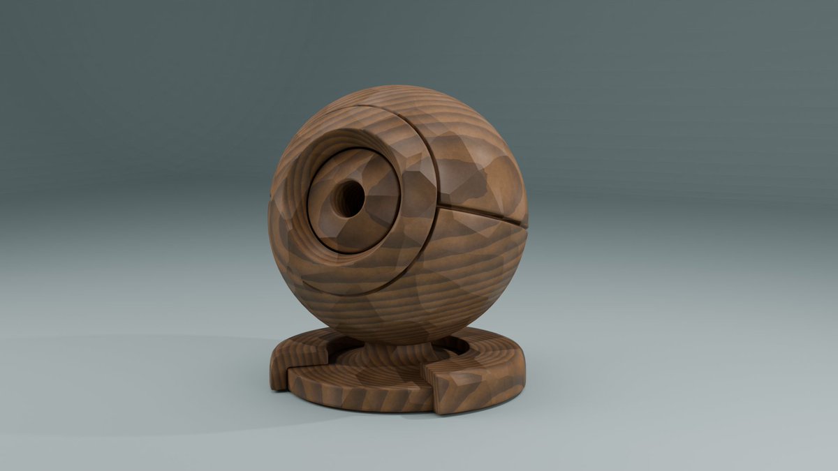 「質感とマテリアル」その11
 木目と木彫り。

 #Blender #3Dモデリング