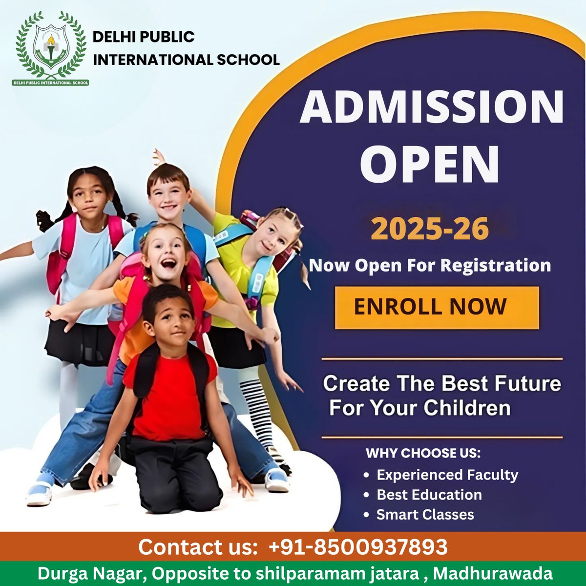 DelhiVizag79389's tweet photo. 🎓 Delhi Public International School 🎓

✨ Admissions Open for 2025-26!
🌟 Now Open for Registration
📚 Create the Best Future for Your Children!

🌟 Why Choose Us?
✅ Experienced Faculty
✅ Best Education
✅ Smart Classes

📞 Contact Us Today:
📲 +91-8500937893

#DPS https://t.co/wPY8i1qsKp