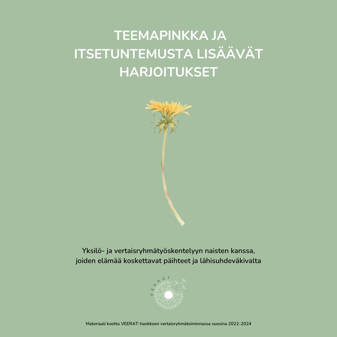 Teemapinkan teemallisia materiaaleja ja  itsetuntemusharjoituksia voi vapaasti käyttää ammattilaisen ohjaamassa vertaisryhmässä tai yksilötyössä niin, että vastauksia puretaan yhdessä asiakkaan kanssa.

Tässäpä: a-kiltojenliitto.fi/wp22/wp-conten…

#naiserityisyys #päihteet #väkivaltatyö