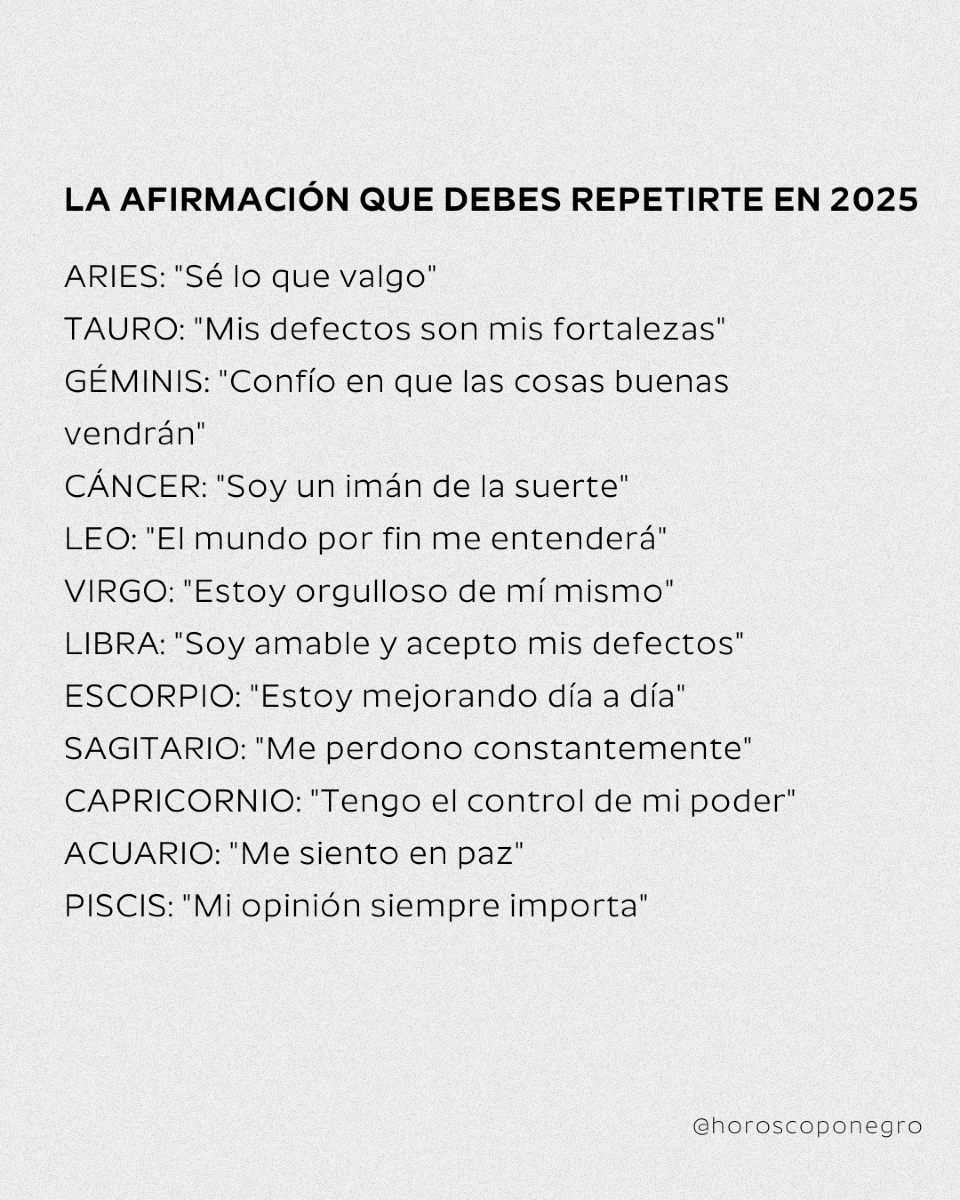 horoscoponegro's tweet photo. La afirmación que debes repetirte en 2025 🔮 https://t.co/3MOFnANPDE