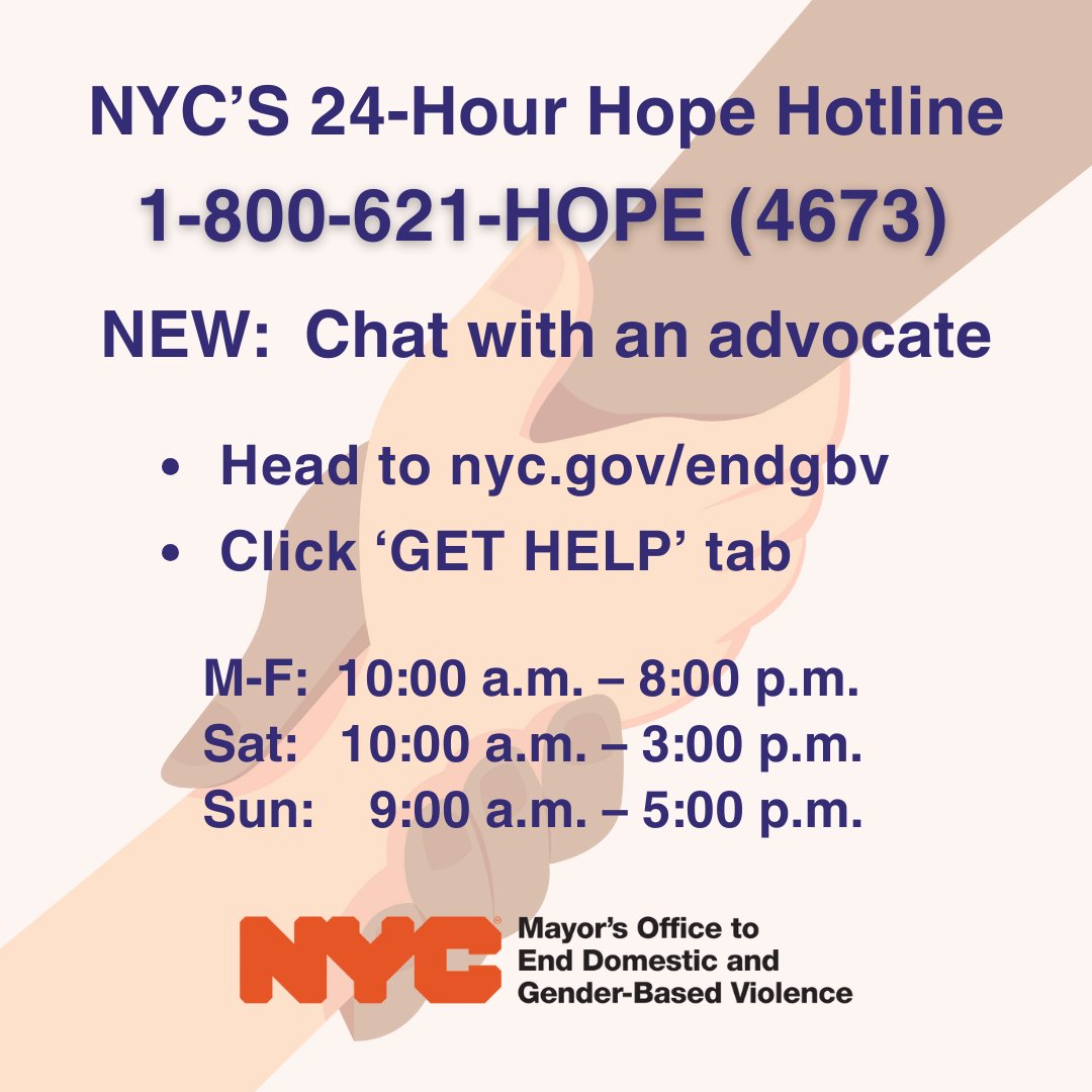 📢 JUST IN: Two major updates to a critical service for New Yorkers. Our hotline has a new chat feature and a new name to ensure survivors of all crimes feel empowered to reach out for help. Learn more and get help: on.nyc.gov/3C8BGIx #AwarenessHelpHope