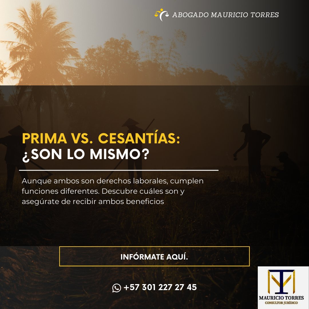 Conoce tus derechos laborales y no pierdas lo que te corresponde. Prima y cesantías, dos conceptos clave que todo empleado debe entender. 💼✨ #DerechoLaboral #BeneficiosLaborales