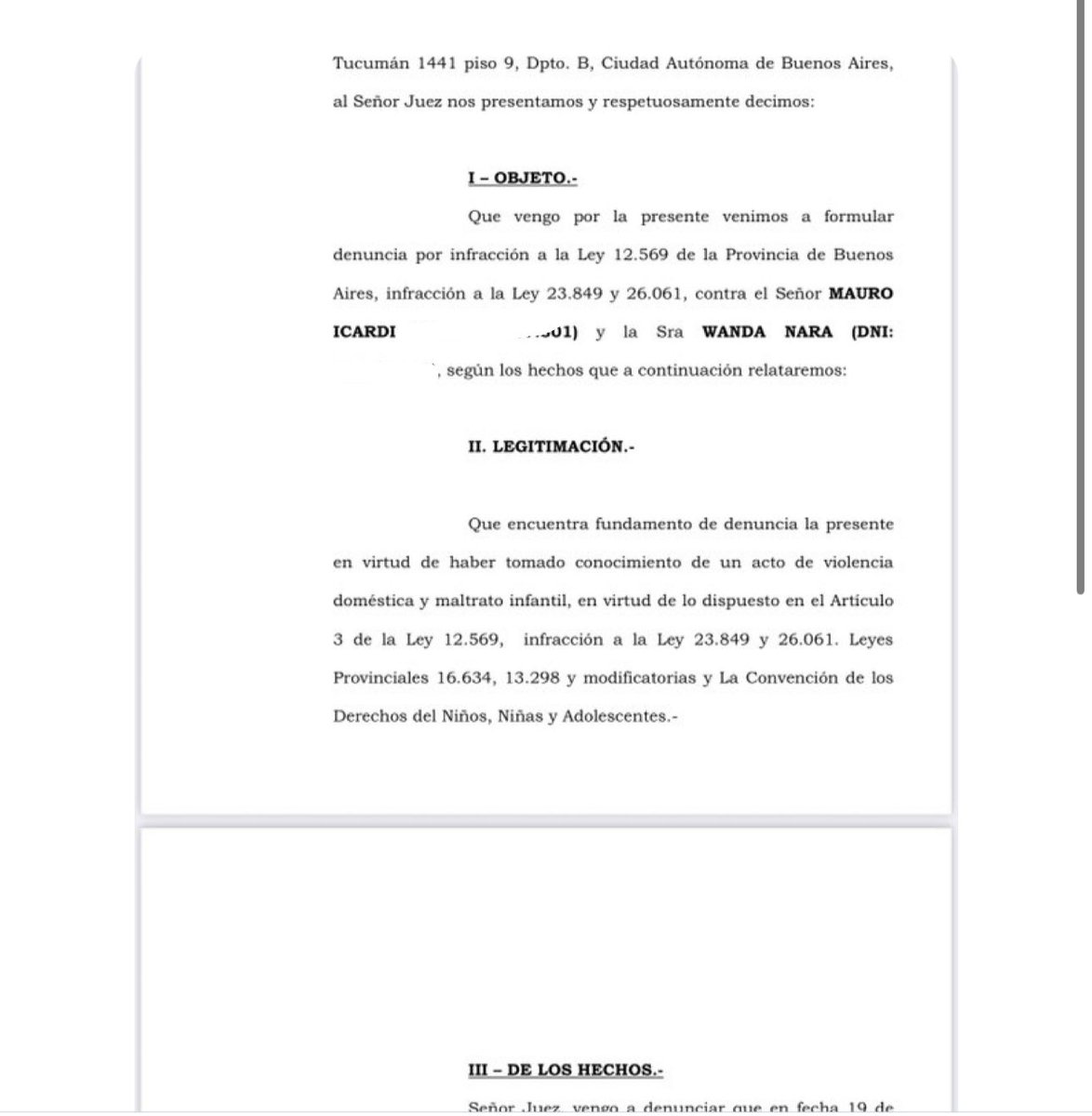 Y LA NOVELA TURCA SIGUE …

ESTA MAÑANA SE REALIZÓ UNA DENUNCIA POR VIOLENCIA INTRAFAMILIAR CONTRA MAURO ICARDI Y WANDA NARA. El motivo serían los audios repugnantes que toda la sociedad escuchó,  entre Francesca Icardi y su padre . La denuncia está radicada en el Juzgado Familia