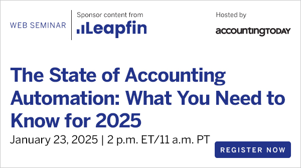 AccountingToday's tweet image. Event Info: How can automation transform your accounting processes and improve outcomes in 2025? #actwebseminars bit.ly/4j8UmZf