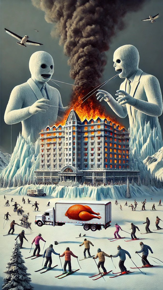 Yanarak ölen insanlar, kızarmış tavuk reklamı olan bir tırda toplandı.

 Otel alevler içinde yanarken yan otelde kayak tatili tüm hızıyla devam etti. 

Suç kimde? 
İhmalkârlık mı, duyarsızlık mı, sistemin çürümüşlüğü mü? 

İnsanlık bu noktaya nasıl geldi?

#Bolu #boluyangın