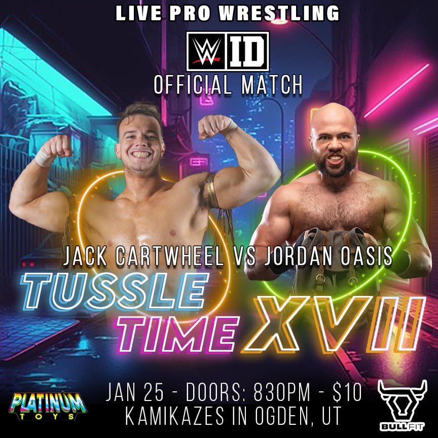 .<a href="/DCWSaltLakeCity/">Devotion Wrestling</a> is absolutely on 🔥

This weekend we legit make history. We will be hosting an official <a href="/WWEID/">WWE ID</a> match in Ogden at Kamikazes this Saturday night.

Tickets are only $10. Get them now! Doors are at 8:30pm. 

🎟️: eventbrite.com/e/tussle-time-…
