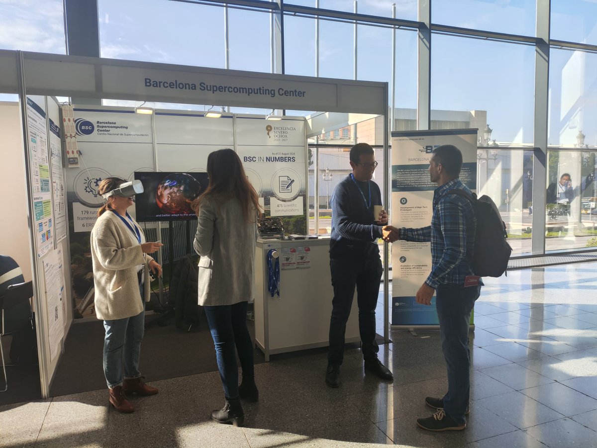 BSC_CNS's tweet photo. 🚀Last Day of #HiPEAC25!
💻BSC researchers show their participation in several European projects as part of the European Projects poster session
👓🌐The Earth Sciences Department unveils their virtual reality glasses as part of the Destination Earth project https://t.co/uzeSIRW5rQ