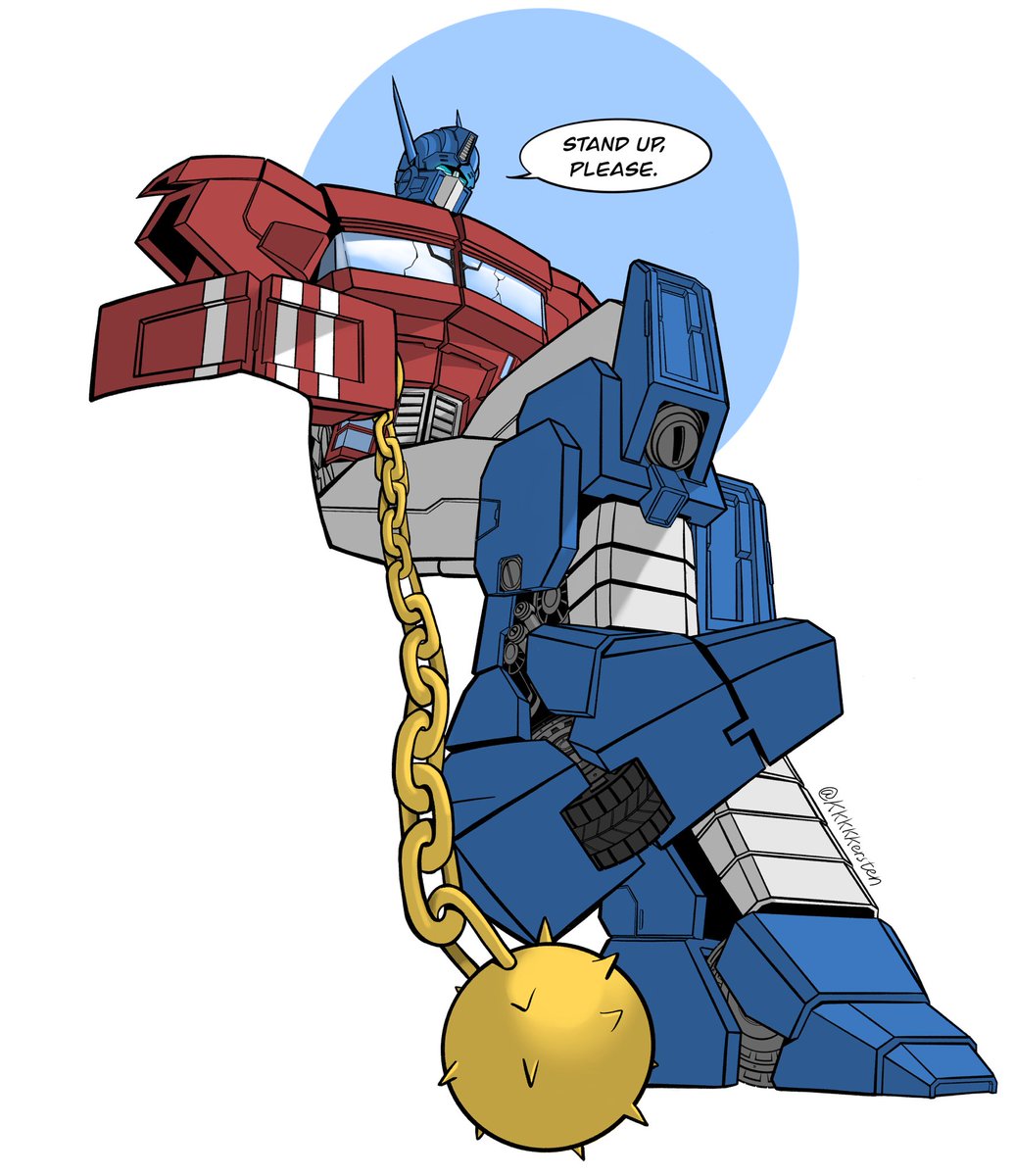 kkkkkersten's tweet photo. "Kneel down."#Transformers #OptimusPrime #maccadams #ShatteredGlass https://t.co/UBmrjmKCCj