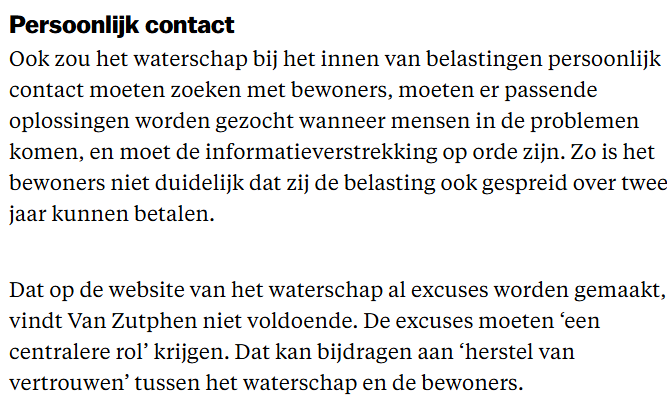 Op aandringen van onze fractie De Groenen (i.s.m Piraten) heeft waterschap al excuses gemaakt en is er mogelijkheid voor gespreid betalen.

Wij vragen waterschap adviezen Ombudsman over te nemen en over beide duidelijker naar inwoners te communiceren. #AGVindebat