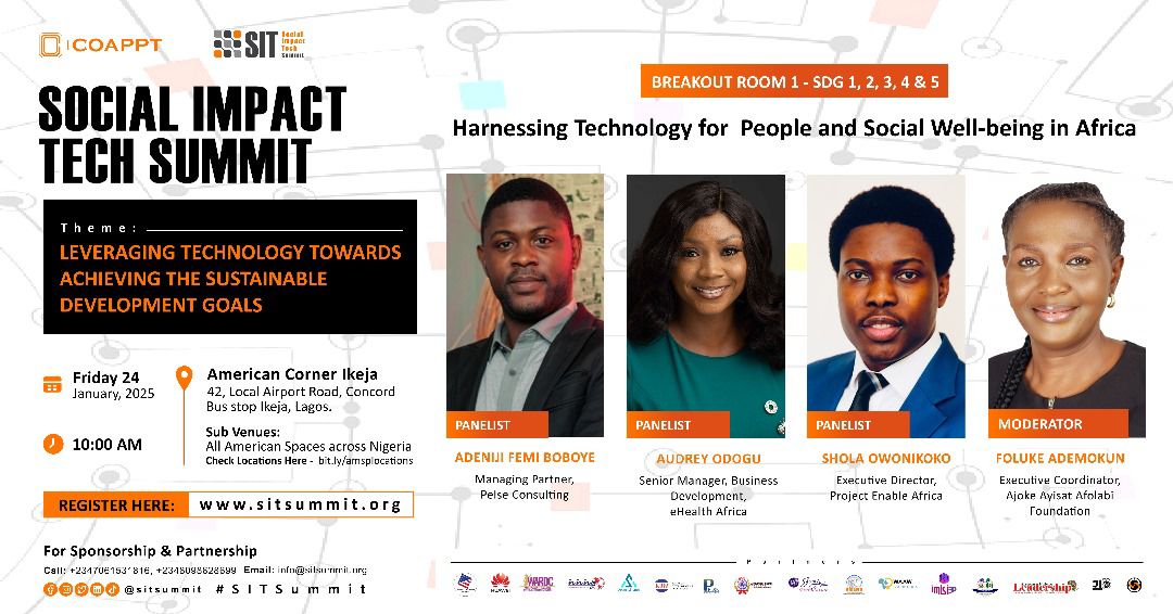 sitsummit's tweet photo. Harnessing Technology for People and Social Well-being in Africa - #SITSummit 2025!
How can technology be a catalyst for ending poverty, achieving gender equality, improving education, and ensuring good health and well-being in Africa? That's one of the discussion in this session https://t.co/48jz4zzBQ9