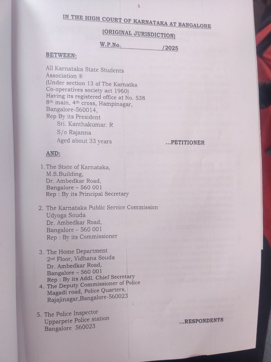 kanthakumarr's tweet photo. Today we filed a petition in high court for justice for KAS Aspirants and the hearing is listed for tomorrow morning.

(@AKSSAofficial ) @secretarykpsc @shalinirajnish 
@siddaramaiah @DKShivakumar @PriyankKharge  @INCKarnataka @tv9kannada @AsianetNewsSN @NewsFirstKan @publictvnews @BJPKarnataka @RAshokaBJP @BYVijayendra @INCIndia @INCKarnataka @BJPindia__ @BJPKarnataka @BasanagoudaBJP @KannadaPrabha @Vijayavani_Digi