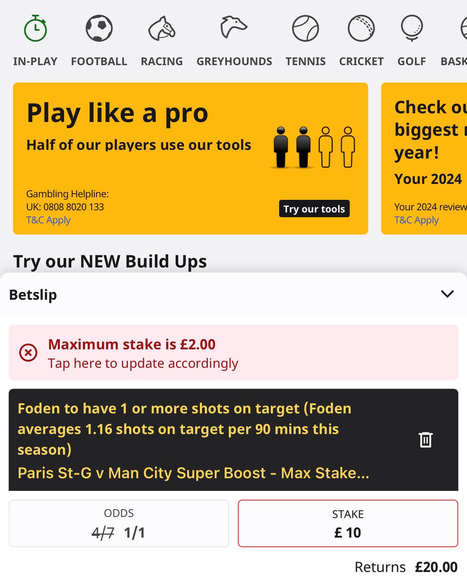 Qfruits's tweet photo. @Betfair £2 😂 https://t.co/sfiyl1YQ5H