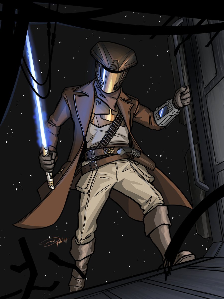 daennika17's tweet image. Star Wars Skeleton Crew fan art for Jude Law's character (Jod Na Nawood, Crimson Jack, Dash Zentin, Professor Gorelax)

I rarely draw canon characters, but here we are.