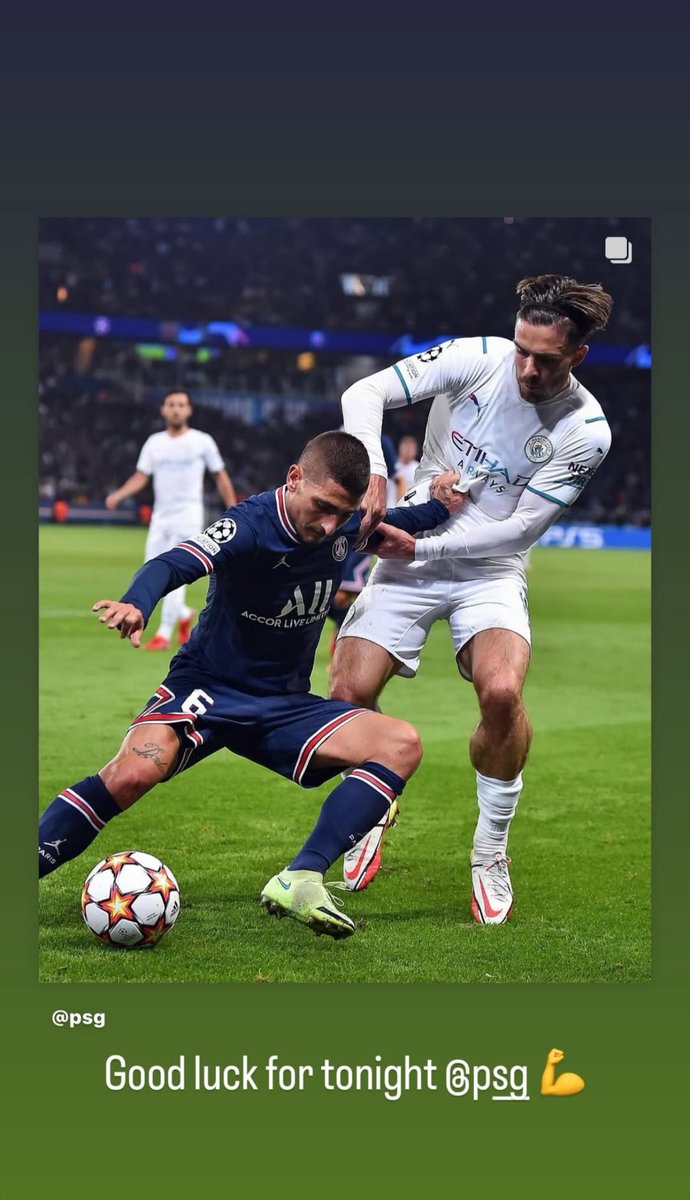 📲 Marco Verratti 🇮🇹 sur Instagram:

« Good luck for tonight PSG 💪» 

Merci Marco 🥹❤️💙