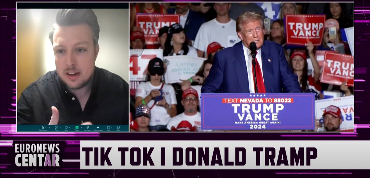 It’s rare to see me on the telebox but I very much enjoyed unpacking the ongoing TikTok saga with colleagues at <a href="/EuronewsSerbia/">EuronewsSerbia</a> yesterday. The surprise appearance of the Serbian phonetic spelling of my name was a bonus! 🤣