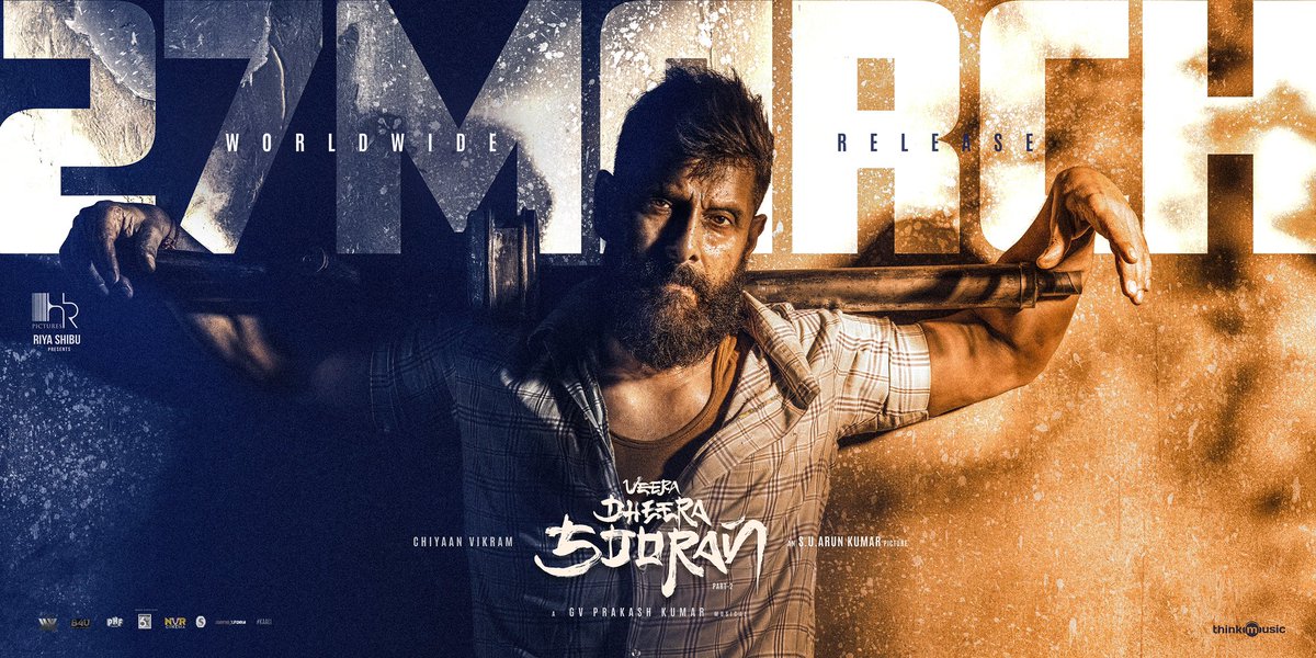 Vikram (@chiyaan) on Twitter photo Our deadly #Kaali is all set to meet you in Theatres From 27th March 2025! Mark the date and get ready to witness <a href="/chiyaan/">Vikram</a> 's epic action thriller #VeeraDheeraSooran 🔥
An #SUArunkumar Picture 🎬
A <a href="/gvprakash/">G.V.Prakash Kumar</a> musical 🪈🎶
Produced by <a href="/hr_pictures/">HR Pictures</a> <a href="/riyashibu_/">riya</a>
<a href="/iam_SJSuryah/">S J Suryah</a> Our deadly #Kaali is all set to meet you in Theatres From 27th March 2025! Mark the date and get ready to witness <a href="/chiyaan/">Vikram</a> 's epic action thriller #VeeraDheeraSooran 🔥
An #SUArunkumar Picture 🎬
A <a href="/gvprakash/">G.V.Prakash Kumar</a> musical 🪈🎶
Produced by <a href="/hr_pictures/">HR Pictures</a> <a href="/riyashibu_/">riya</a>
<a href="/iam_SJSuryah/">S J Suryah</a>