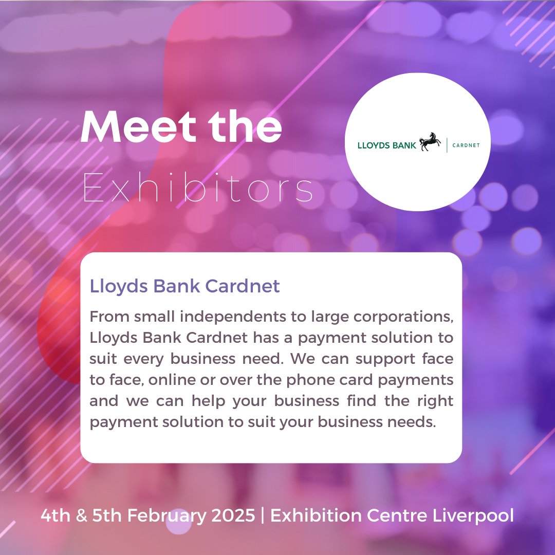 Thrilled to have Lloyds Bank Cardnet at #FAShow2025!

They offer tailored payment solutions for businesses of all sizes – face-to-face, online, or phone payments.

Visit their stand to find the right solution for your business needs!