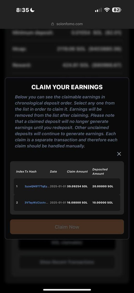cryptorover's tweet photo. Massive Win in #SolOnFomo Round 1 

Jackpot Winner: The last depositor in round 1 walked away with a staggering 515 $SOL (~$100k) from a mere 0.01556 $SOL deposit (around $3)! 

Check the transaction here: https://t.co/KSI60Cip9Z

Total Deposits: The test round saw an impressive ~2500 $SOL deposited in just under 3 hours.

Distribution: Post-R1, over 1500 $SOL was distributed among participants, all transparently verified through Solscan. TX links available on X timeline.

Round 2 Launch: TODAY in 2 hours! Round 2 (R2) kicks off on Wednesday, January 22nd at 15:00 UTC.

Anticipated Growth: Expect an even larger reward pot this time around. With the team's now-established trust and excitement from those who missed round 1, participation is expected to surge. Influencers are also on board, adding to the hype.

Early Birds: As seen from screenshots, early participants in R1 made significant returns quickly.

Don't miss out on this opportunity!

Join the conversation on Telegram: @thesolanastresstesters
Follow for updates on X:@SolOnFomo