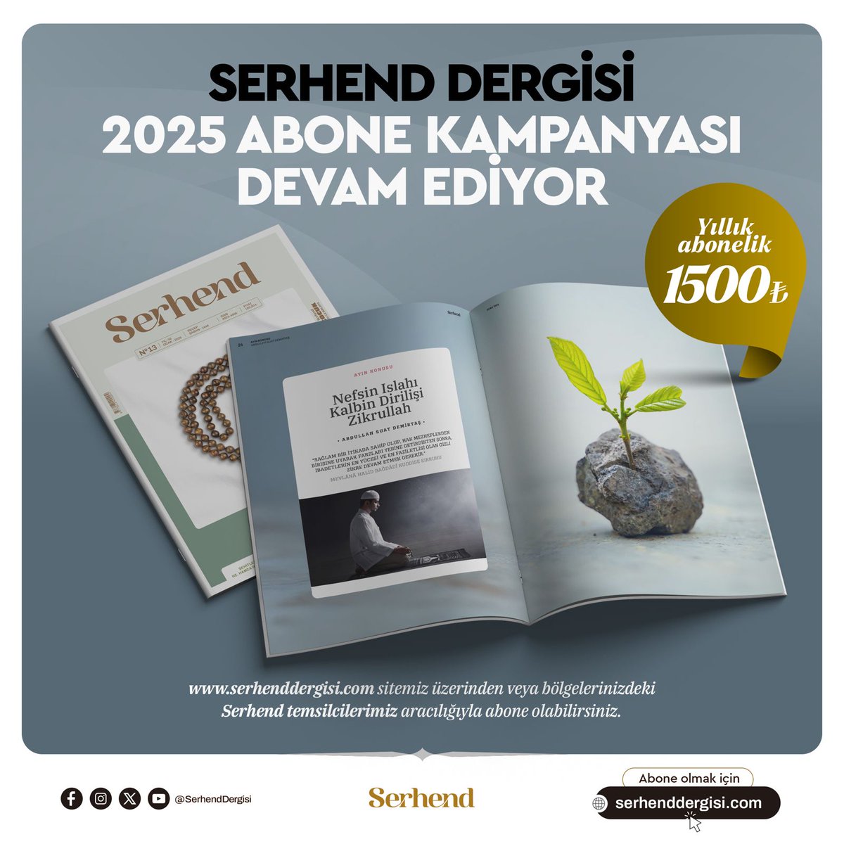 SerhendDergisi's tweet photo. Serhend: Bizim Dergimiz.

📌 Serhend Dergisi 2025 Abone Kampanyası Devam Ediyor!

✔ Dergimize hemen abone olmak için:

🌐  https://t.co/L3oBGxhrhL https://t.co/sdNDUEdrm3