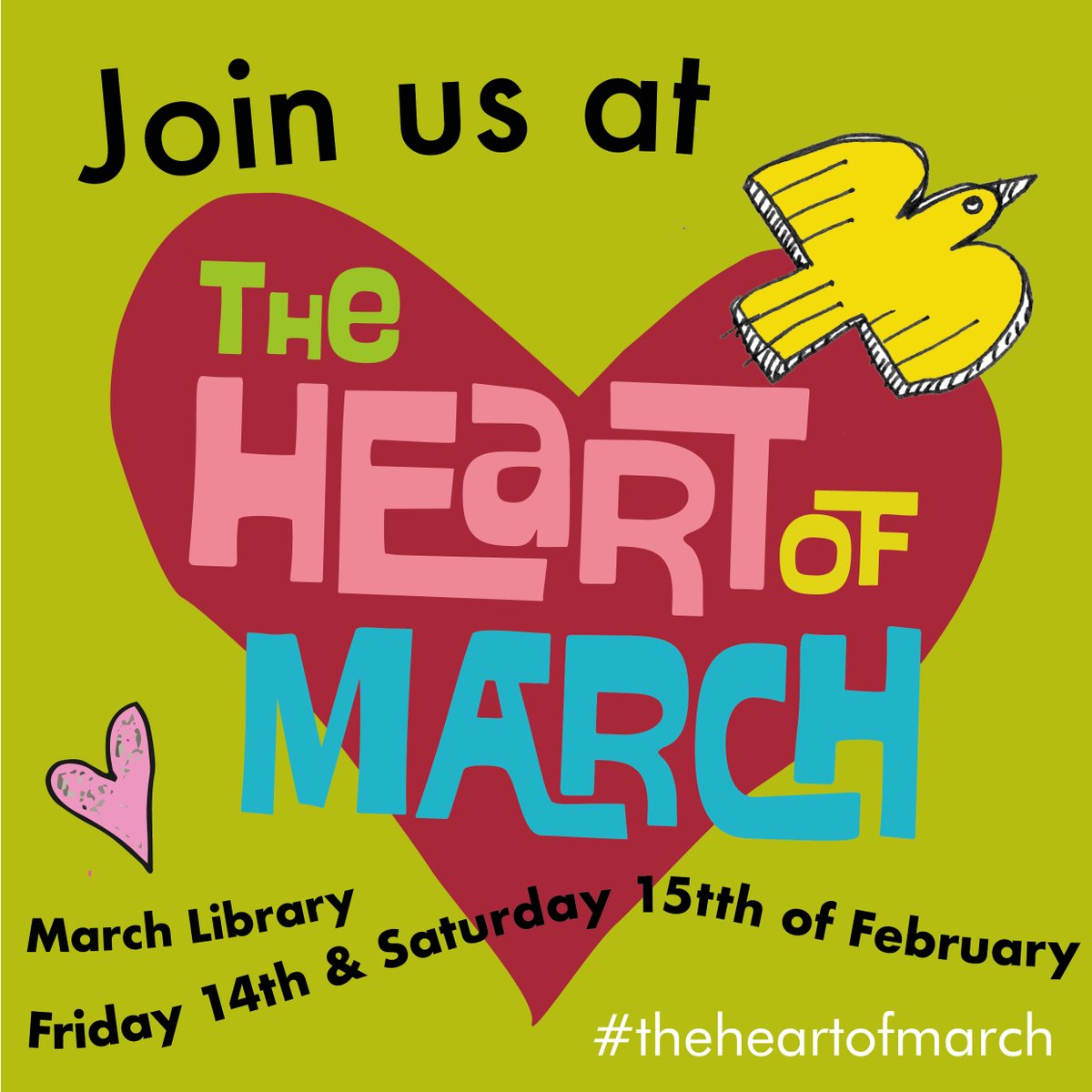 cambslib's tweet image. Join us at #MarchLibrary for a special Fenland Imaginarium in partnership with renowned artist and environmentalist, Hilary Cox Condron, to launch &apos;The Heart of March&apos;.

What&apos;s an Imaginarium? Find out here: cambridgecarbonfootprint.org/imaginarium

February 14th &amp;amp; 15th, 10am-4pm.