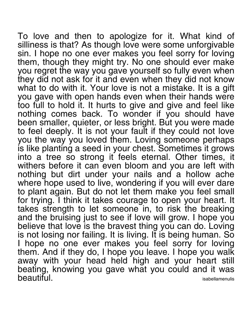 isabellamenulis's tweet photo. To love and then to apologize for it. https://t.co/KfwUG8zMTn