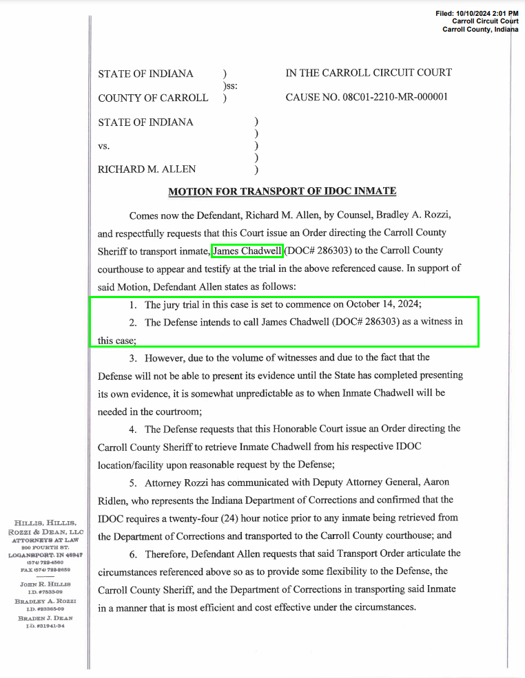 MattBlacInc's tweet image. #Delphi #RichardAllen  | #DelphiArchives         

CASE NUMBER:  08C01-2210-MR-000001

&apos;The jury trial in this case is set to commence on 
October l4, 2024&apos;.

#RicciDavis Jr. DOC# 114393
James Chadwell DOC# 286303
Kegan Kline DOC# 294614
James Haas DOC# 250845
