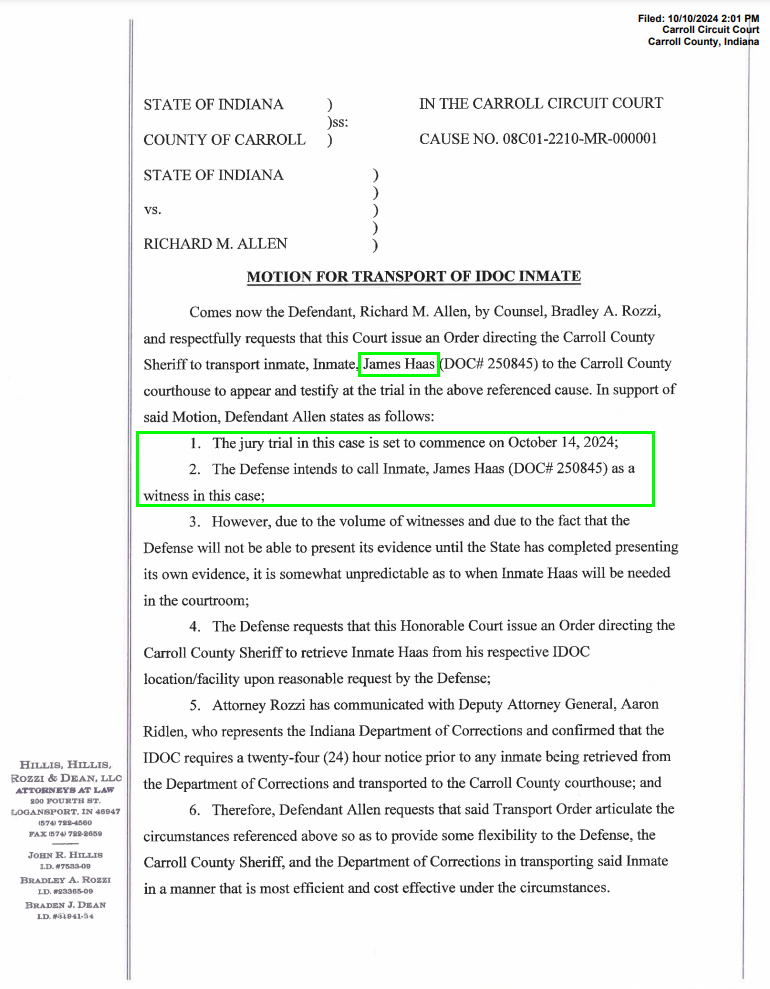 MattBlacInc's tweet image. #Delphi #RichardAllen  | #DelphiArchives         

CASE NUMBER:  08C01-2210-MR-000001

&apos;The jury trial in this case is set to commence on 
October l4, 2024&apos;.

#RicciDavis Jr. DOC# 114393
James Chadwell DOC# 286303
Kegan Kline DOC# 294614
James Haas DOC# 250845
