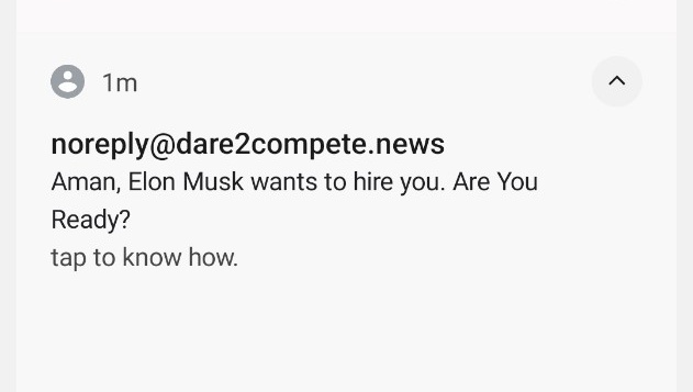 Aman2128's tweet photo. Sorry @elonmusk i will complete my masters then I'll join. 🙂 https://t.co/bMtj7yWSNe