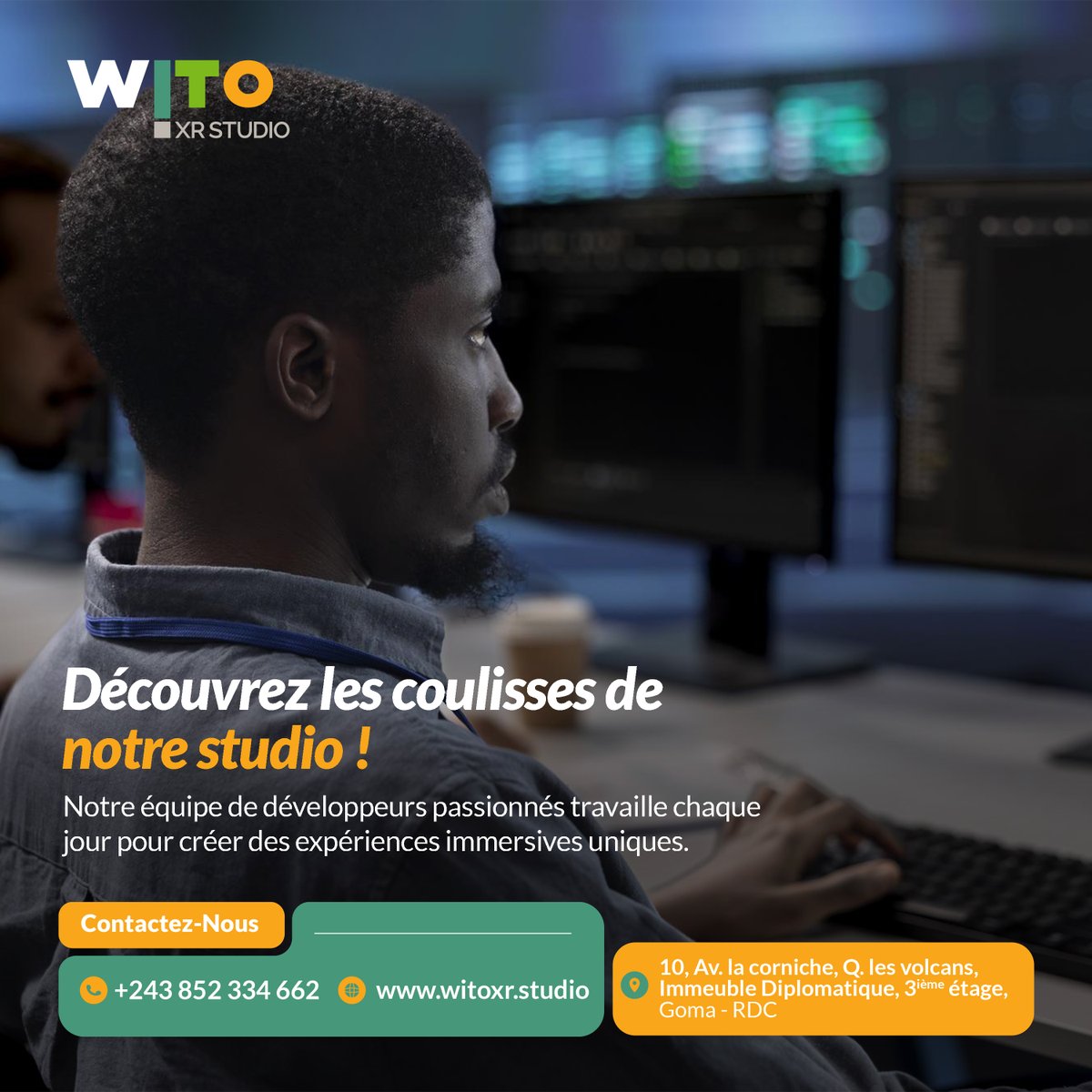 WitoXrstudio's tweet image. Découvrez les coulisses de Wito XR Studio en visitant notre site web witoxr.studio

#dev #RéalitéVirtuelle #XR #InnovationTechnologique #RéalitéAugmentée #VR #RDC #tech #goma #ImmersionTotale #visite #entreprise #entrepreneur #IA #developementweb #creation #witoxr