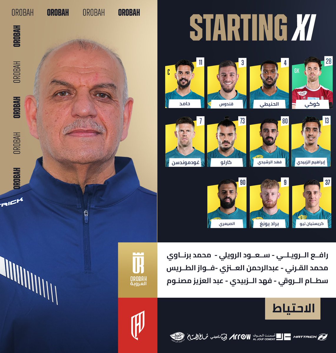 نادي العروبة السعودي (@alorobah_fc) on Twitter photo #العروبة | 💛💚
اختيارات المدير الفني عدنان حمد الأساسية و قائمة البدلاء في لقاء #العروبة_القادسية
#دوري_روشن_السعودي <a href="/SPL/">دوري روشن السعودي</a>
#العروبة #أسبوع_الأساطير #العروبة | 💛💚
اختيارات المدير الفني عدنان حمد الأساسية و قائمة البدلاء في لقاء #العروبة_القادسية
#دوري_روشن_السعودي <a href="/SPL/">دوري روشن السعودي</a>
#العروبة #أسبوع_الأساطير