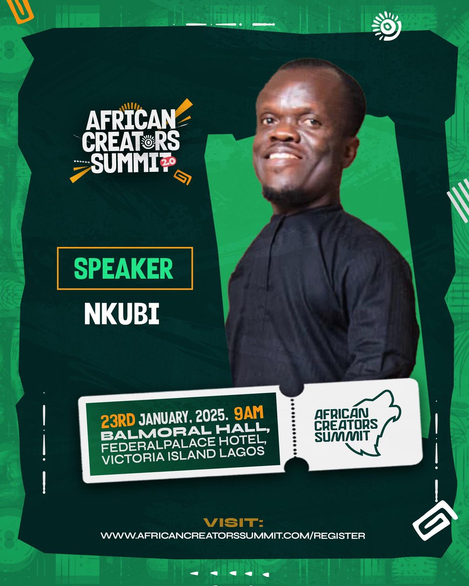 This #AfricanCreatorsSummit2025 has a line up of some of your favourites as the speakers &amp; that's even the more reason you should be there.

Yes, it's the main reason you should visit africancreatorssummit.com/register to get started right away. <a href="/ACS_original/">African Creators Summit</a>