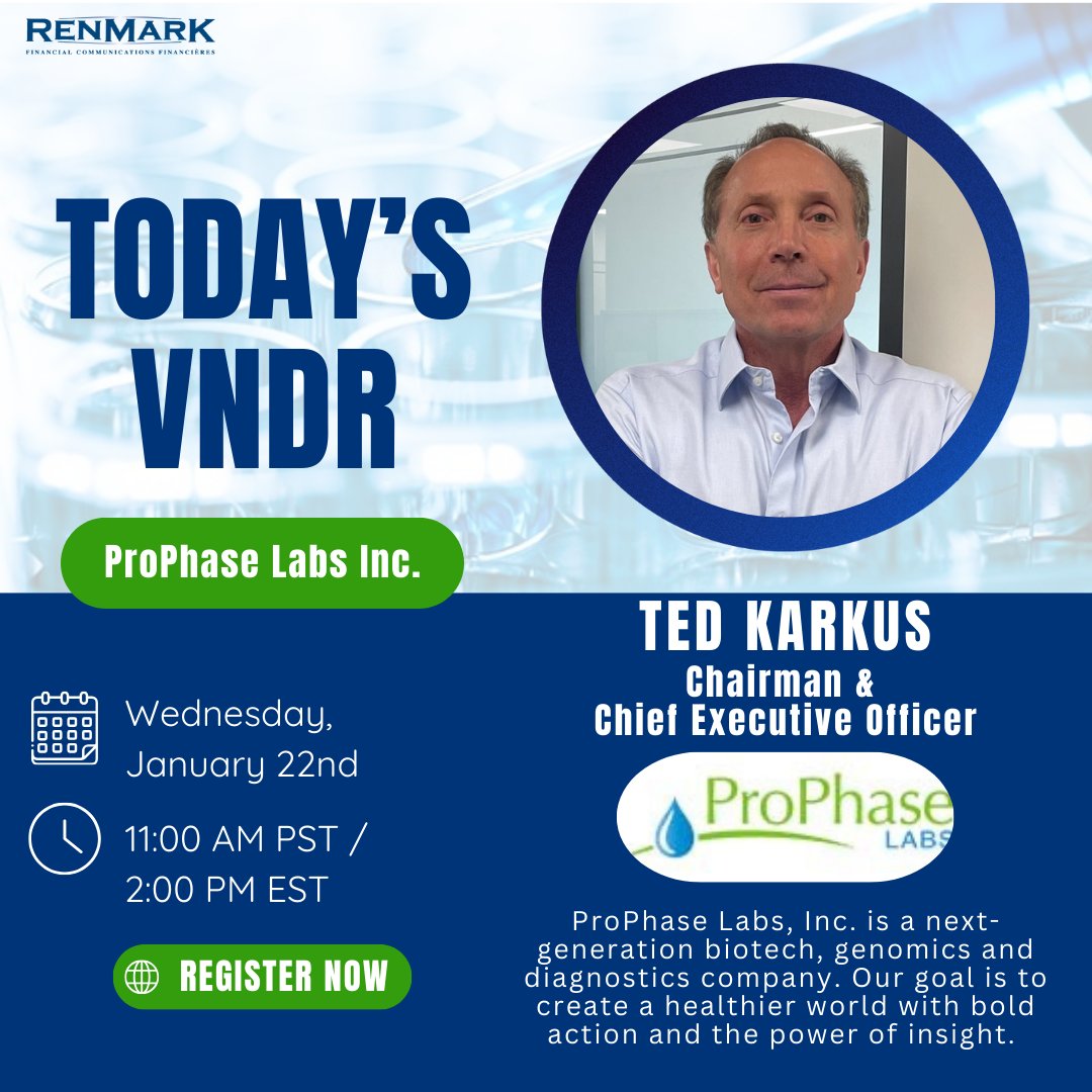 RenmarkMedia's tweet photo. Back-to-back biotech brilliance. Join us LIVE today for two VNDRs featuring @MedicusLtd and ProPhase Labs Inc.—Don’t miss out!. #RenmarkVNDRS
Registration:
MDCX: https://t.co/Fhq3VrzX0U
PRPH: https://t.co/QstDhZxxXw
#MDCX #biotech #skinject #treatment #PRPH #genomics https://t.co/TD8w2j8OIi