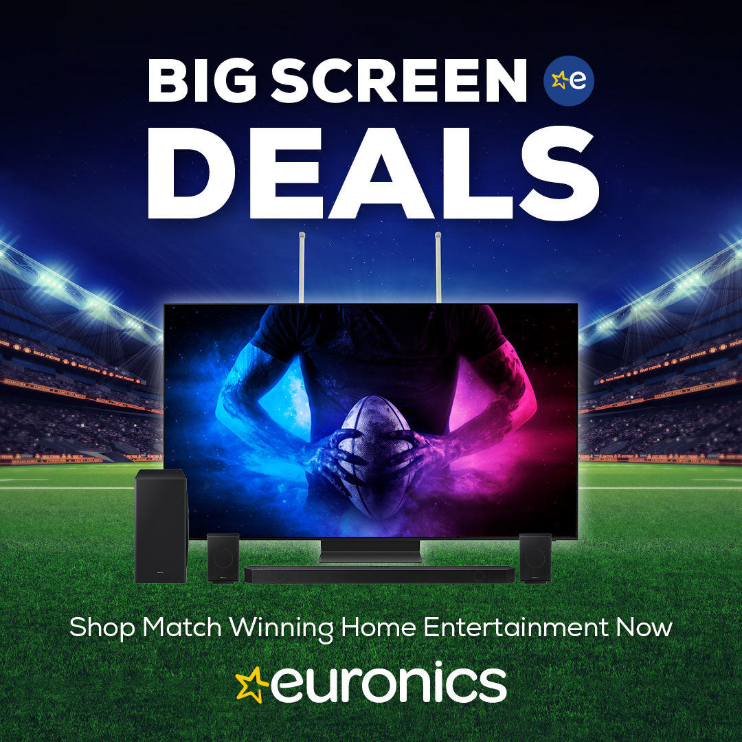 🏉📺 Get ready for every try, tackle, and triumphant moment this Six Nations with a BIG screen experience!

#SixNations #BigScreenExperience #EuronicsIreland #TVAndAudio #MatchDayVibes #UpgradeYourViewingGame