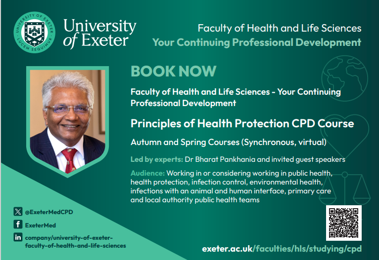Med CPD @ University of Exeter (@exetermedcpd) on Twitter photo Need to keep up to date on ‘Principles of Health Protection’? Then our flagship course is for you! Delegate feedback includes, ‘Excellent teaching, thought provoking, informative. Very engaging & well organised’ To join <a href="/doctorshaib/">Dr Bharat Pankhania</a> & experts book here👉bit.ly/3T4RO1T Need to keep up to date on ‘Principles of Health Protection’? Then our flagship course is for you! Delegate feedback includes, ‘Excellent teaching, thought provoking, informative. Very engaging & well organised’ To join <a href="/doctorshaib/">Dr Bharat Pankhania</a> & experts book here👉bit.ly/3T4RO1T