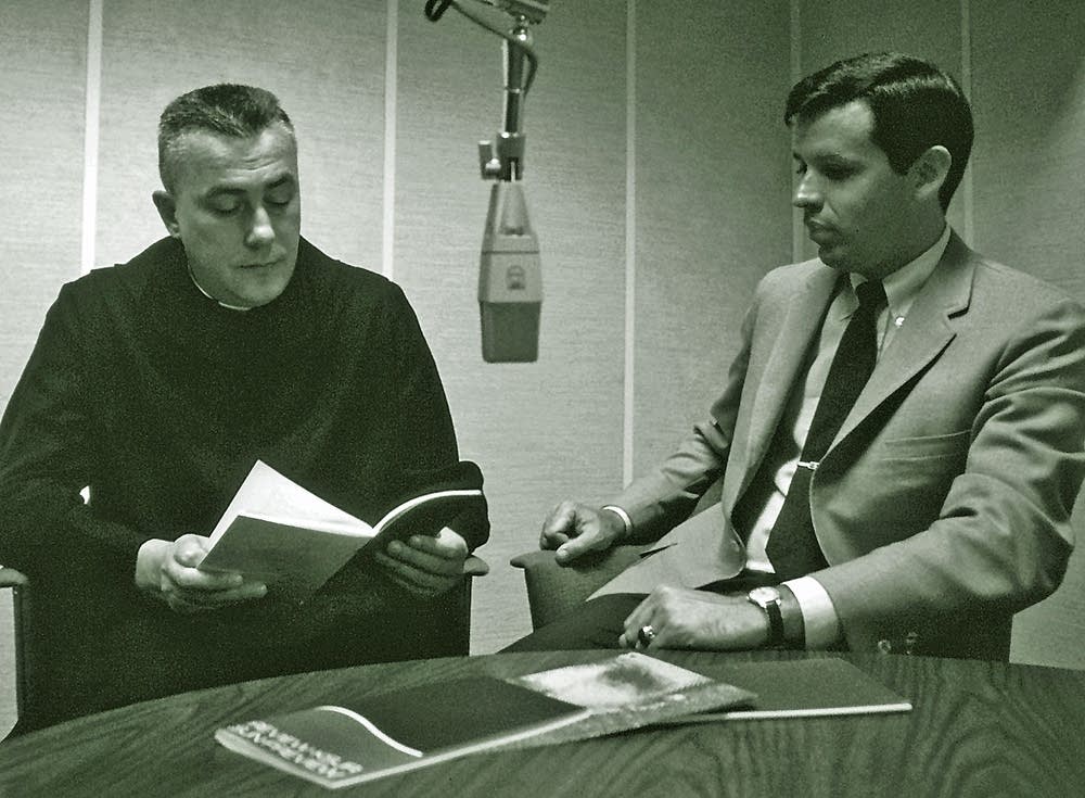 CathyWurzer's tweet photo. Happy Birthday to Minnesota Public Radio. 
The first station went on the air on this date in 1967 in Collegeville, Mn at St John's University. 
Father Coleman Barry was a big supporter of the station, led by a very young Bill Kling. https://t.co/pQdVBezg4P