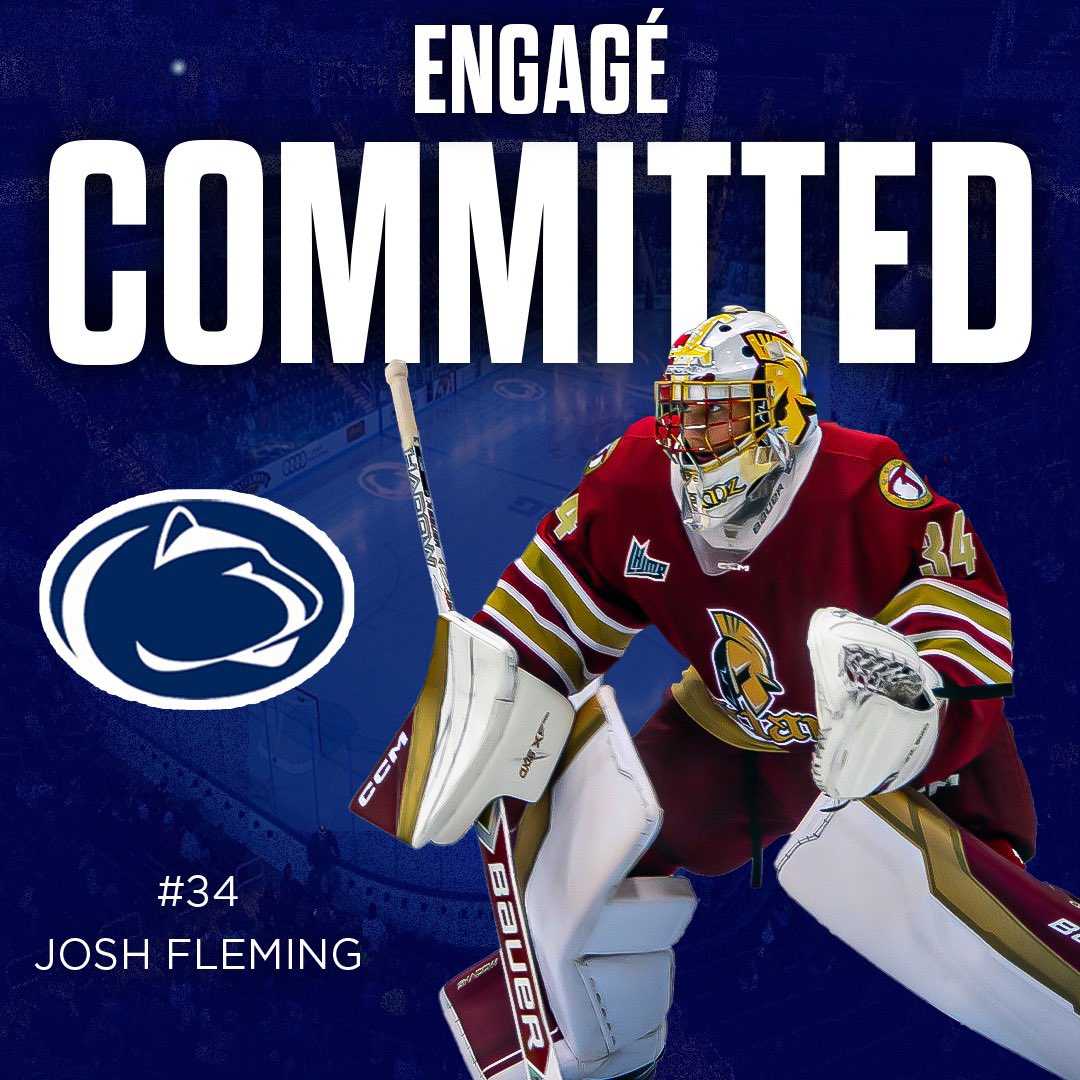Josh Fleming has committed to @pennstatemhky to further his academic and hockey career 🤝 🏒 

Fleming will join Penn State for the 2025/2026 season!

Congrats Flemer!