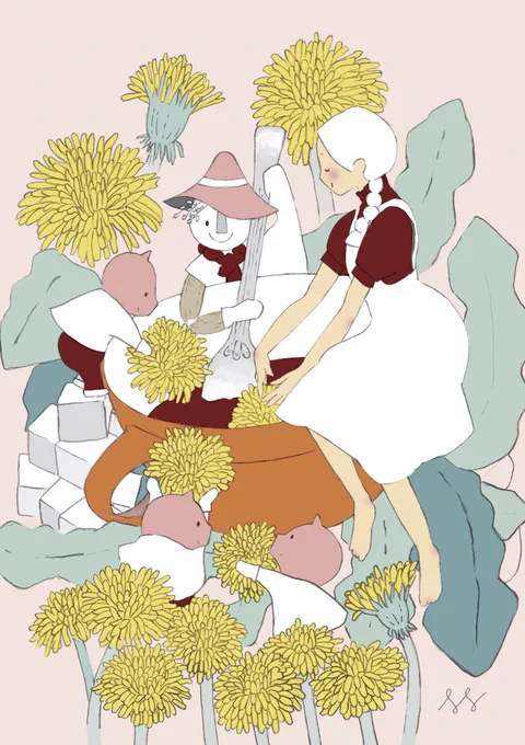 かりんとうの「かりん」は、擬音語かなあ#illustration#イラスト 