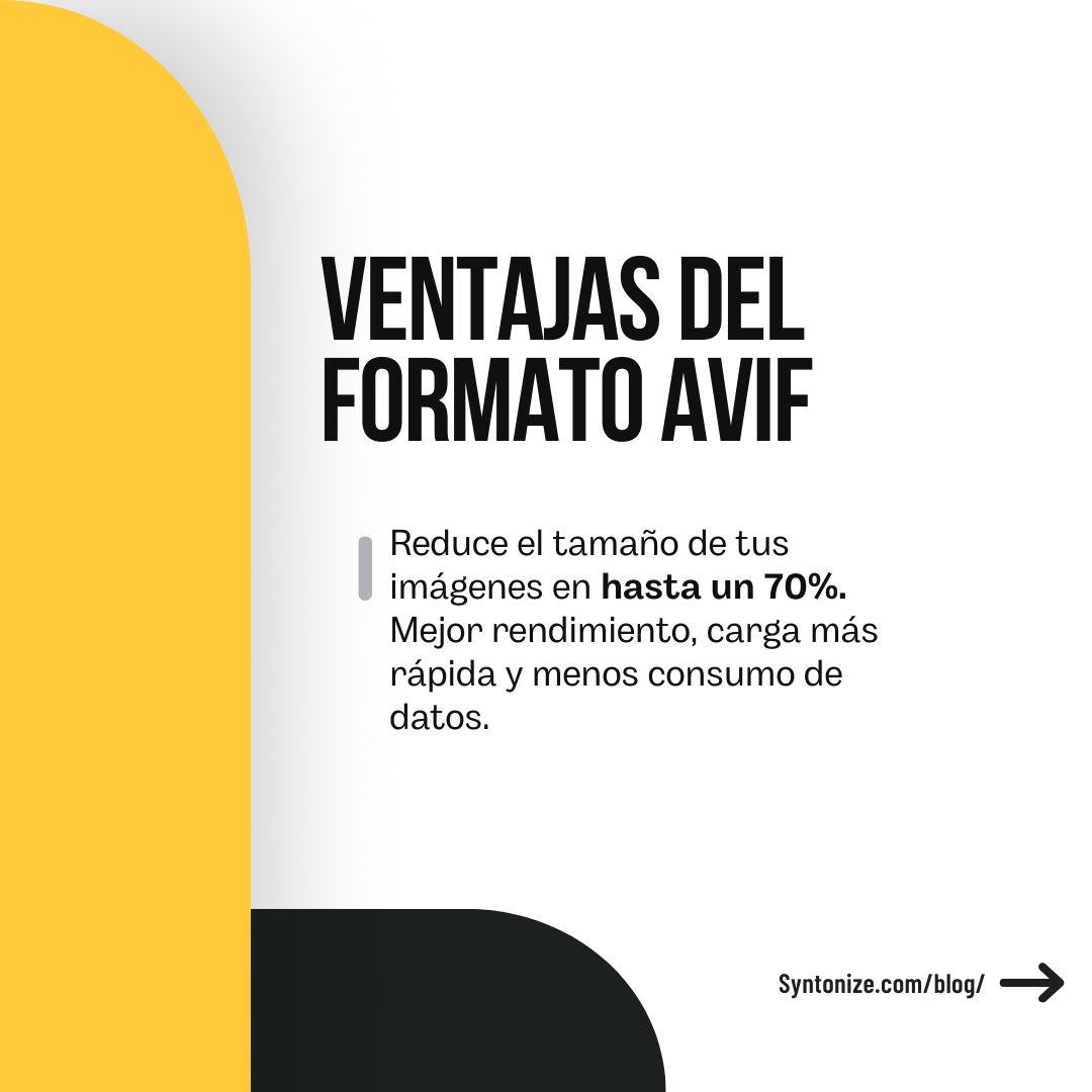 syntonize_'s tweet photo. 🚀 ¿Tu sitio web está cargando lento?
Si aún no conoces el formato AVIF, es momento de ponerlo en tu radar. 

https://t.co/bec1XKDiT1

#DesarrolloWeb https://t.co/dRy9MI1qv3