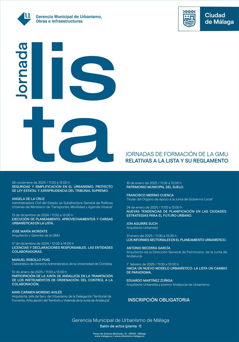 Paisaje Transversal (@paistransversal) on Twitter photo 🏙️Este viernes 24, de 12:00 a 14:00 h., participamos en las Jornadas de formación de la GMU <a href="/malaga/">Ciudad de Málaga</a> relativas a la #LISTA y su reglamento.
🗣️Conversaremos sobre la planificación en ciudades y las estrategias para afrontar el futuro urbano. 🏙️Este viernes 24, de 12:00 a 14:00 h., participamos en las Jornadas de formación de la GMU <a href="/malaga/">Ciudad de Málaga</a> relativas a la #LISTA y su reglamento.
🗣️Conversaremos sobre la planificación en ciudades y las estrategias para afrontar el futuro urbano.