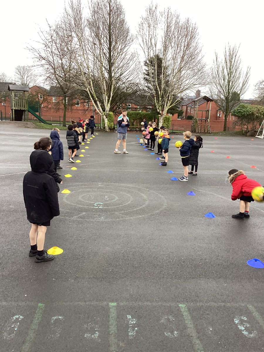 Practising our passing skills. ⚽️ #stherbertsPE